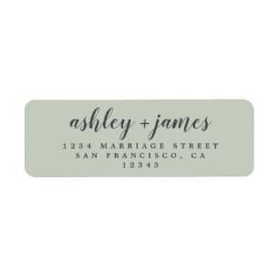 Elegant Script Pastel Green Wedding Return Address