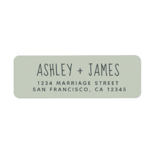 Elegant Script Pastel Green Wedding Return Address