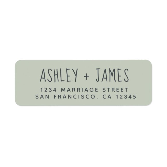 Elegant Script Pastel Green Wedding Return Address (Front)
