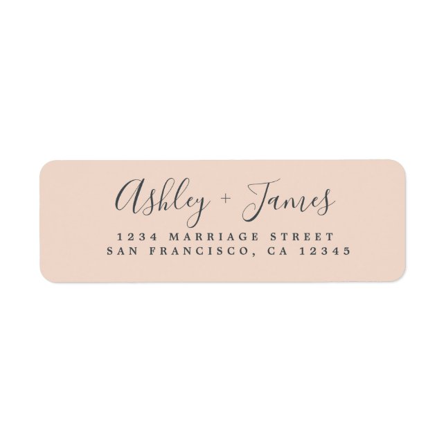 Elegant Script Pastel Pink Wedding Return Address (Front)