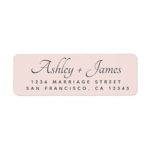 Elegant Script Pastel Pink Wedding Return Address
