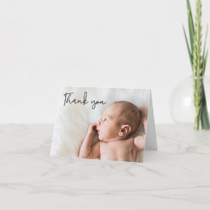 Elegant Script Personalised Baby Thank You Card