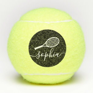 Elegant Script Personalised Name Tennis Balls