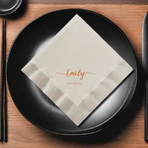 elegant script personalised napkin