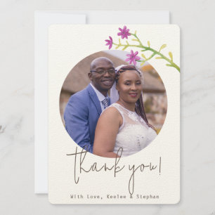 Elegant Script Personalised Photo Thank You Card
