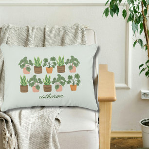 Elegant Script Personalised Plant Lover Decorative Cushion