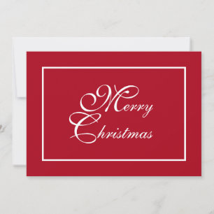 Elegant Script Personalised Red Christmas Holiday Card