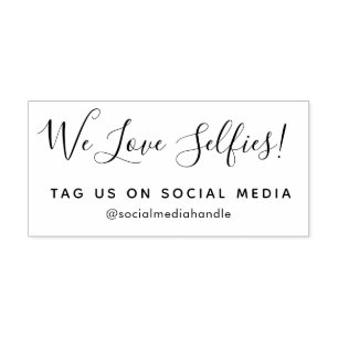 Elegant script personalised social media self-inking stamp
