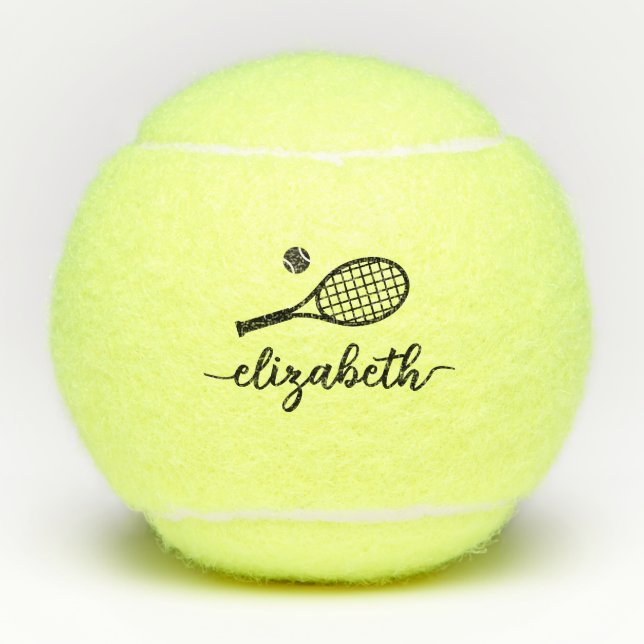 Elegant Script Personalised Tennis Balls (Front)