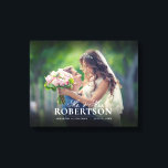 Elegant Script Personalised Wedding Canvas Print<br><div class="desc">Add your wedding photo to this canvas and personalise with your names and wedding date.</div>