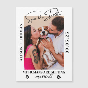 Elegant Script Pet Photo Wedding Save the Date 