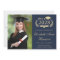 Elegant Script Photo Blue Gold College Graduation