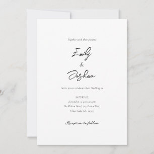 Elegant Script Photo Collage Wedding Invitation