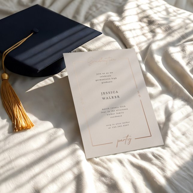 Elegant Script Photo Foil Graduation Party (Creator Uploaded)