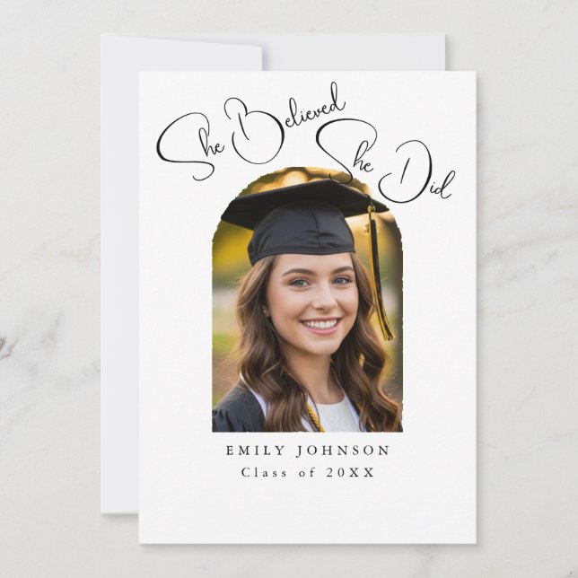 Elegant Script Photo Graduation Announcement (Front)