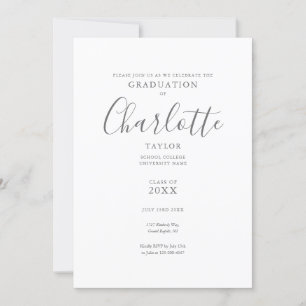 Elegant Script Photo Graduation Party  Invitation