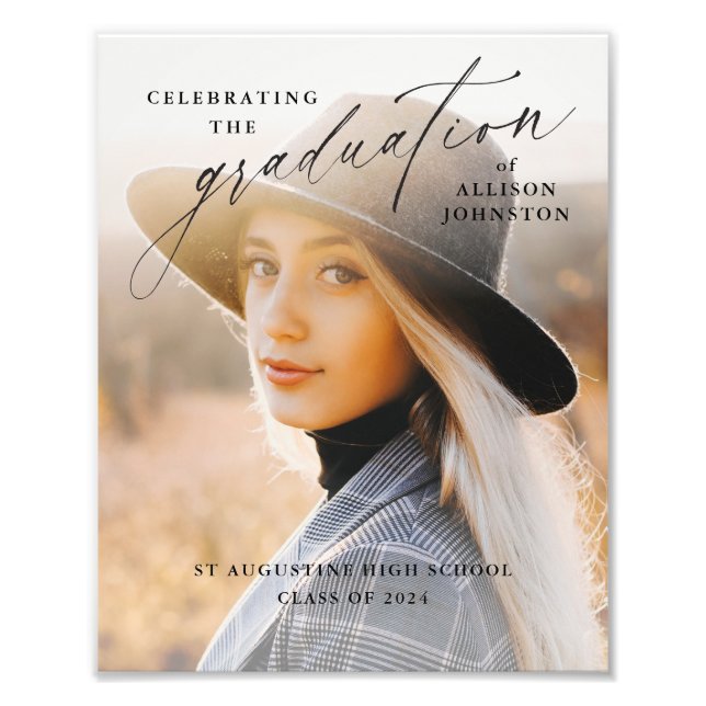 Elegant Script Photo Graduation Welcome (Front)