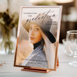 Elegant Script Photo Graduation Welcome Poster