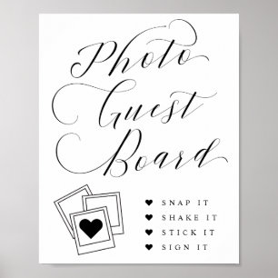 Elegant Script Photo Guest Board Wedding Sign