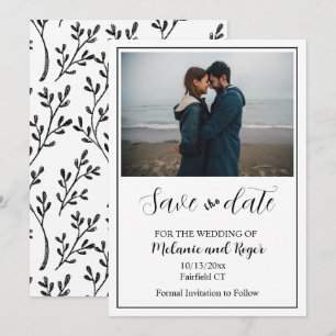 Elegant Script Photo Minimalist Save the Date Invitation