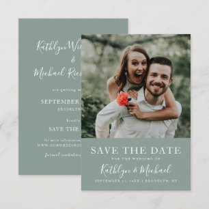 Elegant Script Photo Modern Minimalist Wedding Save The Date
