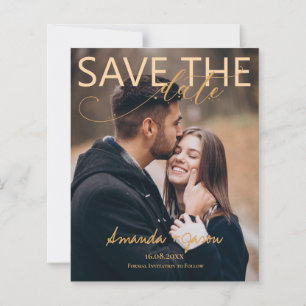 Elegant Script Photo Modern Wedding Save The Date