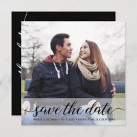 Elegant Script Photo QR code wedding website