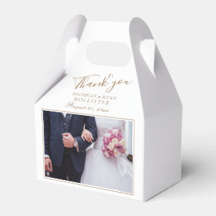 Elegant Script Photo Thank you Favour Box