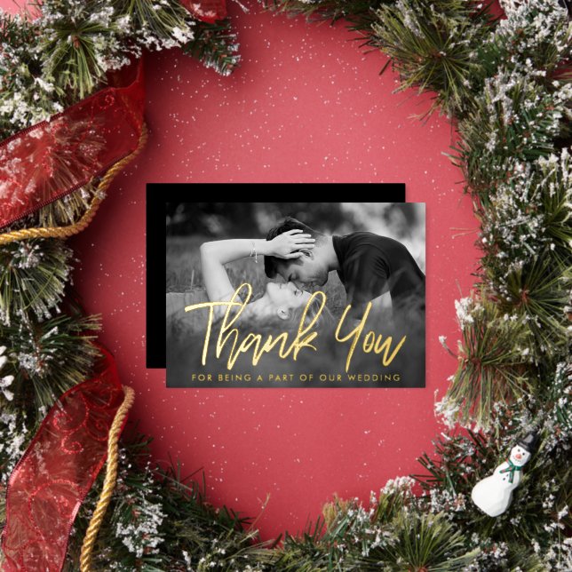 Elegant Script Photo Thank You Real Foil (Insitu)