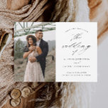 Elegant Script Photo Wedding Save The Date<br><div class="desc">An elegant script 2 photo wedding save the date card featuring elegant calligraphy details,  a vertical photo and classic text on the front. The back has a horizontal photo and wedding website for guests to get more information. Click the edit button to customise this design.</div>