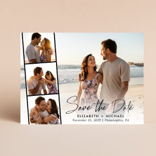 Elegant Script Photo Wedding Save the Date Announcement Postcard
