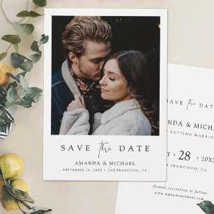 Elegant Script Photo Wedding Save the Date Invite