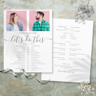 Elegant Script Photo Wedding Schedule Timeline