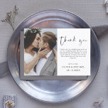 Elegant Script Photo Wedding Thank You Card<br><div class="desc">Express your heartfelt gratitude in timeless style with this Elegant Script Photo Wedding Thank You Card. Featuring refined calligraphy, a full photo layout, and minimalistic design elements, this card is the perfect way to thank your guests while showcasing a cherished moment from your big day. Ideal for modern, romantic, or...</div>
