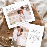 Elegant Script Photo Wedding Thank You Card<br><div class="desc">Express your heartfelt gratitude in timeless style with this Elegant Script Photo Wedding Thank You Card. Featuring refined calligraphy, a full photo layout, and minimalistic design elements, this card is the perfect way to thank your guests while showcasing a cherished moment from your big day. Ideal for modern, romantic, or...</div>