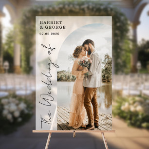 Elegant Script Photo Welcome Wedding Sign