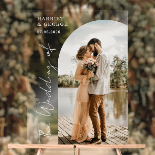 Elegant Script Photo Welcome Wedding Sign