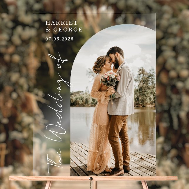 Elegant Script Photo Welcome Wedding Sign (Creator Uploaded)