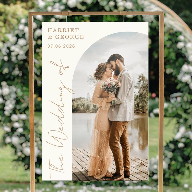 Elegant Script Photo Welcome Wedding Sign (Creator Uploaded)