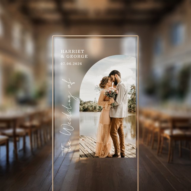 Elegant Script Photo Welcome Wedding Window Cling (Creator Uploaded)