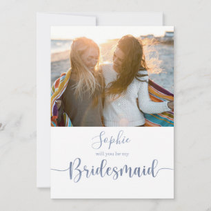 Elegant Script Photo Will You Be My Bridesmaid