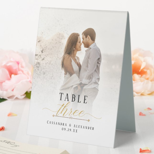 Elegant Script Photograph Gold Glitter Wedding Two (In SItu (Wedding))