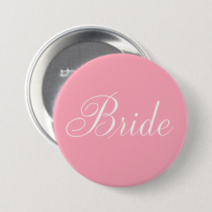 Elegant Script Pink Bride 7.5 Cm Round Badge