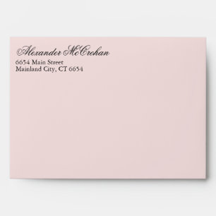 Elegant Script Pink Return Address Mailing Envelope