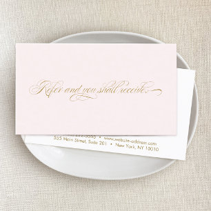 Elegant Script Pink Salon  Referral Card