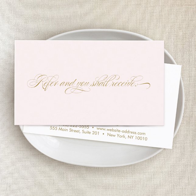 Elegant Script Pink Salon  Referral Card (Creator Uploaded)