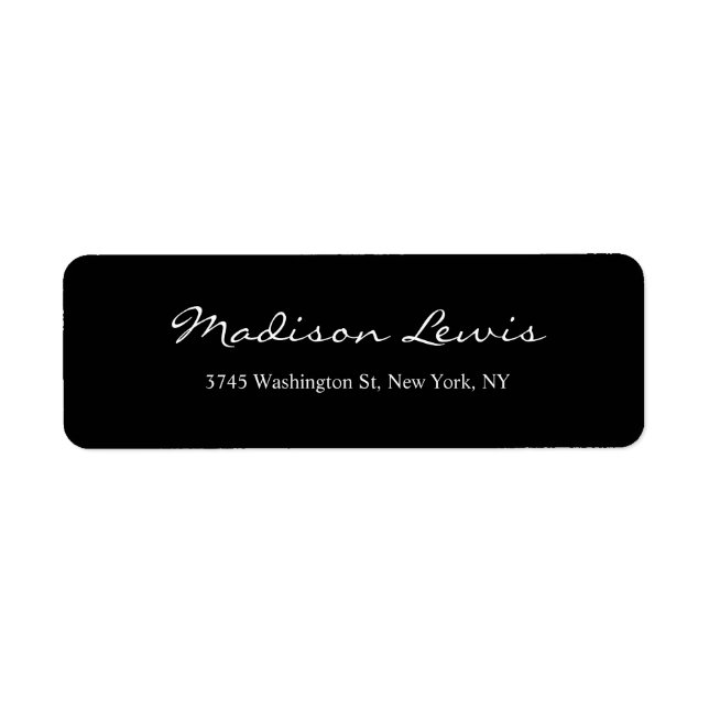 Elegant Script Plain Black Legible Handwrite Text (Front)