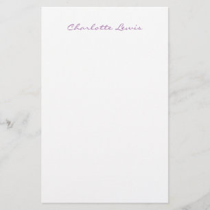 Elegant Script Plain Modern Minimalist Stationery