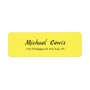 Elegant Script Plain Yellow Minimalist