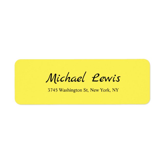 Elegant Script Plain Yellow Minimalist (Front)